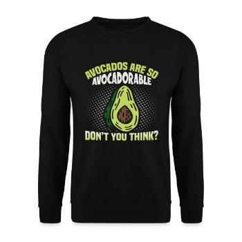 Avocado Design für Vegetarier und Veganer - Unisex Pullover - Schwarz - Vorne - Alina (178cm) & Michal (187cm)