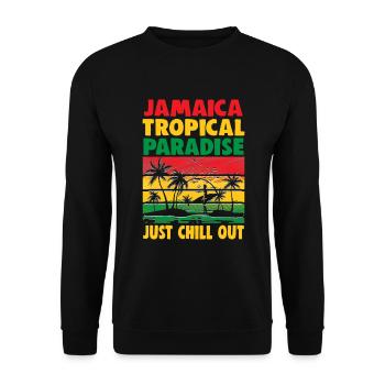 Vacances à la plage en Jamaïque au bord de la mer Design beach motif - Sweat-shirt Unisexe - noir - Devant - Alina (178cm) & Michal (187cm)