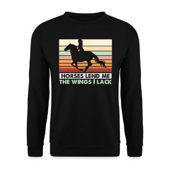Design équestre et équestre pour les amoureux des chevaux - Sweat-shirt Unisexe - noir - Devant - Alina (178cm) & Michal (187cm)