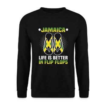 Vacances à la plage en Jamaïque au bord de la mer Design beach motif - Sweat-shirt Unisexe - noir - Devant - Alina (178cm) & Michal (187cm)