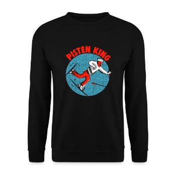 Skifahrer Pisten King Ski - Unisex Pullover - Schwarz - Vorne - Alina (178cm) & Michal (187cm)