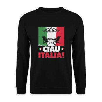 Italy beach holiday by the sea Design beach motif - Unisex Sweatshirt - black - Front - Alina (178cm) & Michal (187cm)