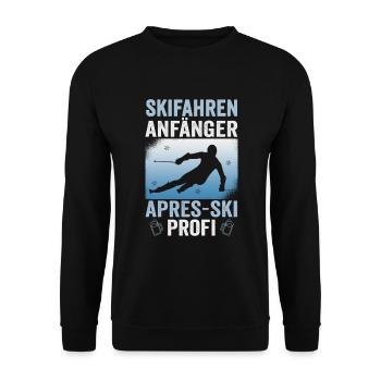 Skifahrer Skifahren Anfänger Apes Ski Profi Ski - Unisex Pullover - Schwarz - Vorne - Alina (178cm) & Michal (187cm)