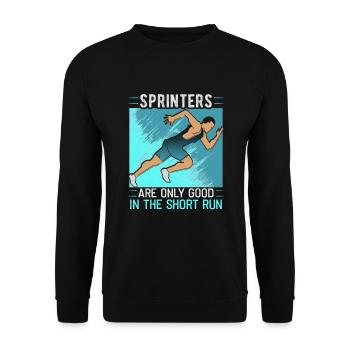 Running Marathon Runner Running - Unisex Sweatshirt - black - Front - Alina (178cm) & Michal (187cm)