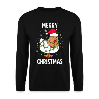 Joyeux Noël Drôle de Chemise de Noël - Sweat-shirt Unisexe - noir - Devant - Alina (178cm) & Michal (187cm)