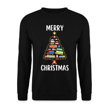 Joyeux Noël Drôle de Chemise de Noël - Sweat-shirt Unisexe - noir - Devant - Alina (178cm) & Michal (187cm)