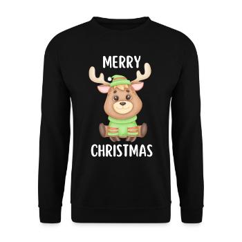 Joyeux Noël Drôle de Chemise de Noël - Sweat-shirt Unisexe - noir - Devant - Alina (178cm) & Michal (187cm)