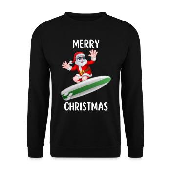 Joyeux Noël Drôle de Chemise de Noël - Sweat-shirt Unisexe - noir - Devant - Alina (178cm) & Michal (187cm)