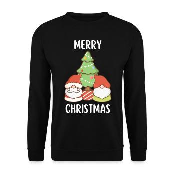 Joyeux Noël Drôle de Chemise de Noël - Sweat-shirt Unisexe - noir - Devant - Alina (178cm) & Michal (187cm)