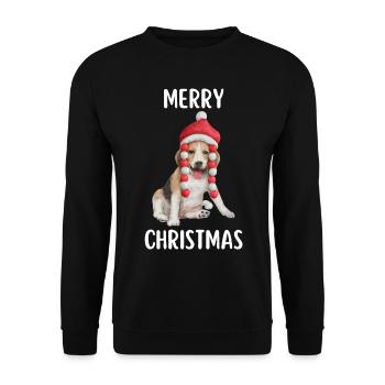 Joyeux Noël Drôle de Chemise de Noël - Sweat-shirt Unisexe - noir - Devant - Alina (178cm) & Michal (187cm)