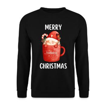 Joyeux Noël Drôle de Chemise de Noël - Sweat-shirt Unisexe - noir - Devant - Alina (178cm) & Michal (187cm)
