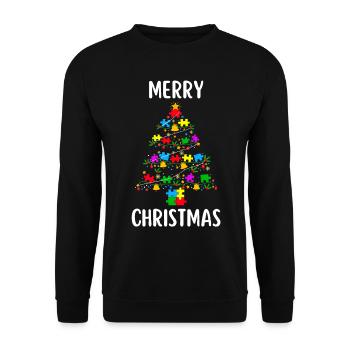 Merry Christmas Funny Christmas Shirt - Unisex Sweatshirt - black - Front - Alina (178cm) & Michal (187cm)