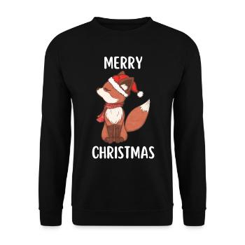 Joyeux Noël Drôle de Chemise de Noël - Sweat-shirt Unisexe - noir - Devant - Alina (178cm) & Michal (187cm)