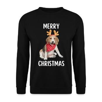 Joyeux Noël Drôle de Chemise de Noël - Sweat-shirt Unisexe - noir - Devant - Alina (178cm) & Michal (187cm)