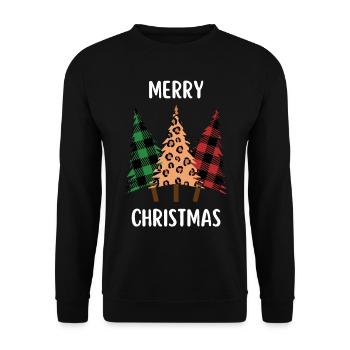 Joyeux Noël Drôle de Chemise de Noël - Sweat-shirt Unisexe - noir - Devant - Alina (178cm) & Michal (187cm)