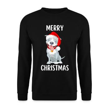 Merry Christmas Funny Christmas Shirt - Unisex Sweatshirt - black - Front - Alina (178cm) & Michal (187cm)