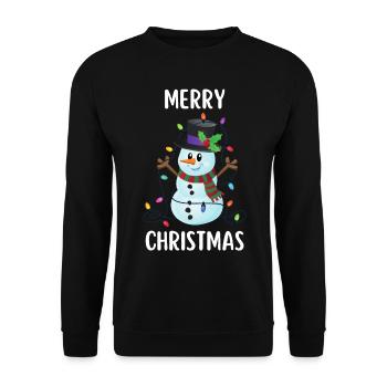 Joyeux Noël Drôle de Chemise de Noël - Sweat-shirt Unisexe - noir - Devant - Alina (178cm) & Michal (187cm)