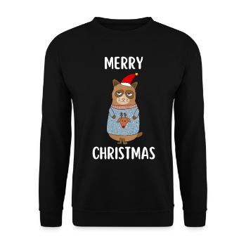 Joyeux Noël Drôle de Chemise de Noël - Sweat-shirt Unisexe - noir - Devant - Alina (178cm) & Michal (187cm)