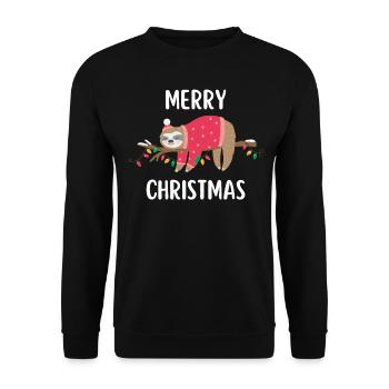 Merry Christmas Lustiges Weihnachtsshirt - Unisex Pullover - Schwarz - Vorne - Alina (178cm) & Michal (187cm)
