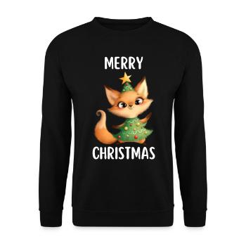 Joyeux Noël Drôle de Chemise de Noël - Sweat-shirt Unisexe - noir - Devant - Alina (178cm) & Michal (187cm)