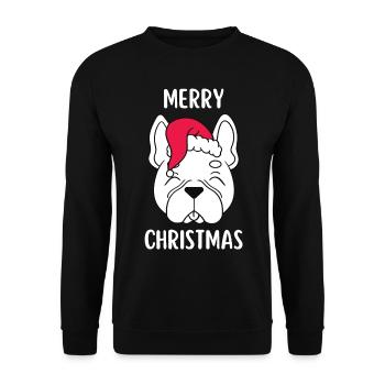 Joyeux Noël Drôle de Chemise de Noël - Sweat-shirt Unisexe - noir - Devant - Alina (178cm) & Michal (187cm)