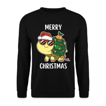 Joyeux Noël Drôle de Chemise de Noël - Sweat-shirt Unisexe - noir - Devant - Alina (178cm) & Michal (187cm)