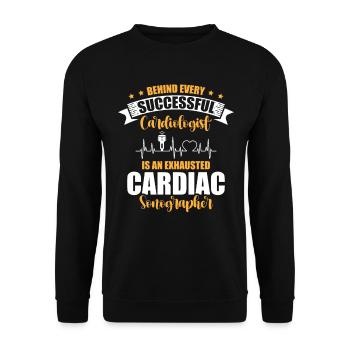 Sonographer Heilberuf Ultraschall Krankenhaus - Unisex Pullover - Schwarz - Vorne - Alina (178cm) & Michal (187cm)