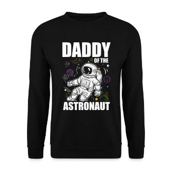 Papa of the Astronaut Lover Spaceship Galaxy - Unisex Sweatshirt - black - Front - Alina (178cm) & Michal (187cm)