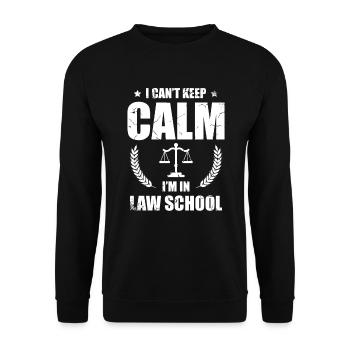 Ich Kann Nicht Ruhig Bleiben Ich Bin Jurastudent - Unisex Pullover - Schwarz - Vorne - Alina (178cm) & Michal (187cm)