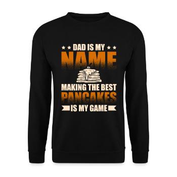 Papa is my name the best pancakes to - Unisex Sweatshirt - black - Front - Alina (178cm) & Michal (187cm)