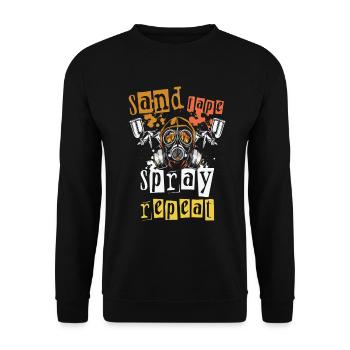 Sand Tape Spray Repeat Auto Body Painter - Unisex Sweatshirt - black - Front - Alina (178cm) & Michal (187cm)