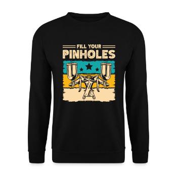 Fill Your Pinholes Auto Body Painter Auto - Unisex Sweatshirt - black - Front - Alina (178cm) & Michal (187cm)