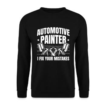 Auto Body Painter Job Profession Auto Detailing - Unisex Sweatshirt - black - Front - Alina (178cm) & Michal (187cm)