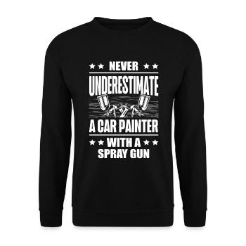 Auto Body Painter Job Profession Auto Detailing - Unisex Sweatshirt - black - Front - Alina (178cm) & Michal (187cm)