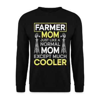 Farming Farmer Mom Mother Vintage - Unisex Pullover - Schwarz - Vorne - Alina (178cm) & Michal (187cm)