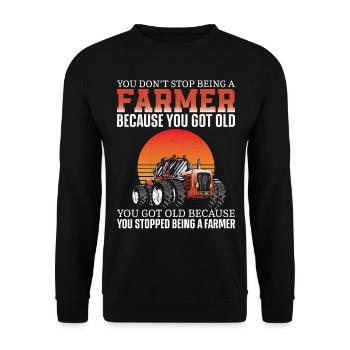 Farming Farmer Retired Grandpa - Unisex Sweatshirt - black - Front - Alina (178cm) & Michal (187cm)