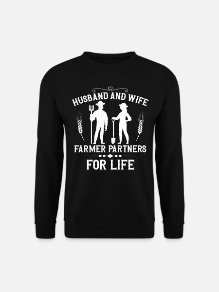 Farming Farmer Husband Wife - Unisex Pullover - Schwarz