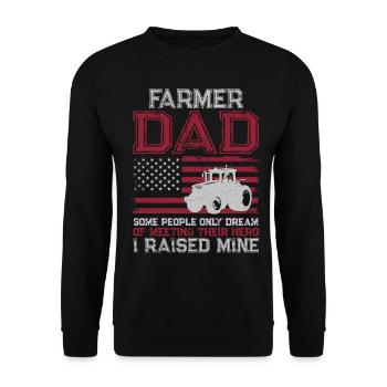 Farming Farmer Dad Father Tractor - Unisex Sweatshirt - black - Front - Alina (178cm) & Michal (187cm)