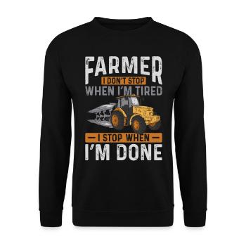 Farming Farmer Vintage Tractor - Unisex Sweatshirt - black - Front - Alina (178cm) & Michal (187cm)