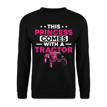 Farming Farmer Girl Female Tractor - Unisex Pullover - Schwarz - Vorne - Alina (178cm) & Michal (187cm)