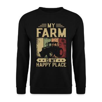 Farming Farmer Girl Vintage - Unisex Pullover - Schwarz - Vorne - Alina (178cm) & Michal (187cm)
