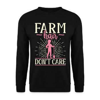 Farming Farmer Girl Female Farm - Unisex Pullover - Schwarz - Vorne - Alina (178cm) & Michal (187cm)