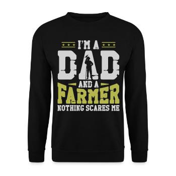 Farming Farmer Dad Father Vintage - Unisex Sweatshirt - black - Front - Alina (178cm) & Michal (187cm)