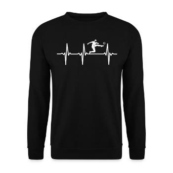 Soccer Heartbeat Soccer Player Soccer Heartbeat - Unisex Sweatshirt - black - Front - Alina (178cm) & Michal (187cm)