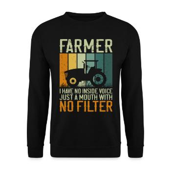 Farming Farmer Vintage Tractor - Unisex Pullover - Schwarz - Vorne - Alina (178cm) & Michal (187cm)