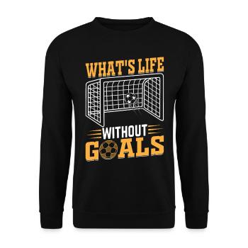 Soccer Lover - What's Life Without Goals Soccer - Unisex Sweatshirt - black - Front - Alina (178cm) & Michal (187cm)