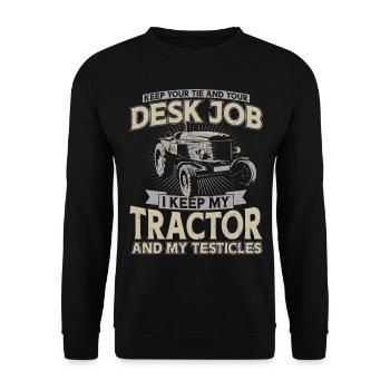 Farming Farmer Vintage Tractor - Unisex Sweatshirt - black - Front - Alina (178cm) & Michal (187cm)