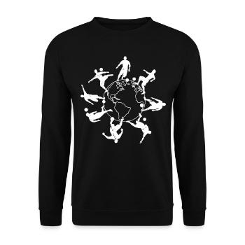 Soccer Player Earth - Soccer Lover Soccer - Unisex Pullover - Schwarz - Vorne - Alina (178cm) & Michal (187cm)