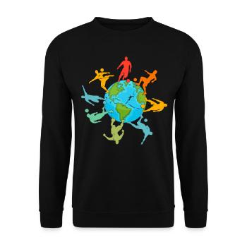 Soccer Player Earth - Soccer Lover Soccer Players - Unisex Sweatshirt - black - Front - Alina (178cm) & Michal (187cm)