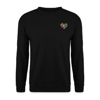 Soccer Player Heart Soccer Heart Soccer Player - Unisex Pullover - Schwarz - Vorne - Alina (178cm) & Michal (187cm)